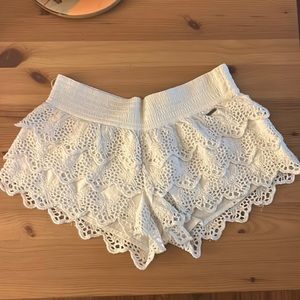 White Crochet Shorts